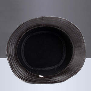 Chapeau seau en cuir PU, unisexe, élégant, de haute qualité, pour l'extérieur, imperméable, vente en gros, chapeaux seau personnalisés de styliste, 2023 - Product Image 5