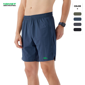 Pantalones cortos de gimnasio para hombre de alta calidad al por mayor, nuevo diseño, elásticos en 4 direcciones, transpirables, secado rápido, cintura media, estilo informal, gris sólido - Product Image 1