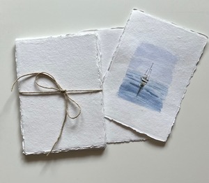 50 papier de chiffon de coton blanc papier fait main papier de bord Deckled Invitation de mariage - Product Image 2