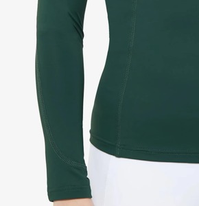 Camisas de Competición Ecuestres de Manga Larga Verdes para Mujer al por Mayor, Logotipo Personalizado, Ropa Deportiva de Carreras de Caballos, Camisetas de Malla Transpirable - Product Image 5