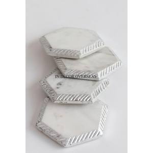 Most Demanding Black And Silver Color Unique Shape Designer Coasters For Drinks Table Centerpiece Decor Supplies From India - Product Image 3