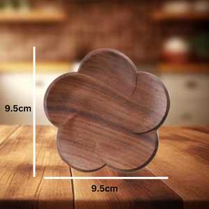 Ensemble de 6 dessous-de-verre carrés en bois artisanal KALATRI, écologiques, antidérapants, épaisseur personnalisée, sur mesure - Product Image 3