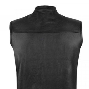 Chaleco de Lona y Cuero Transpirable para Hombre, Estilo Casual, Retro, a la Moda, Chaqueta de Motociclista, Estilo Vaquero Occidental Clásico, para Otoño - Product Image 5