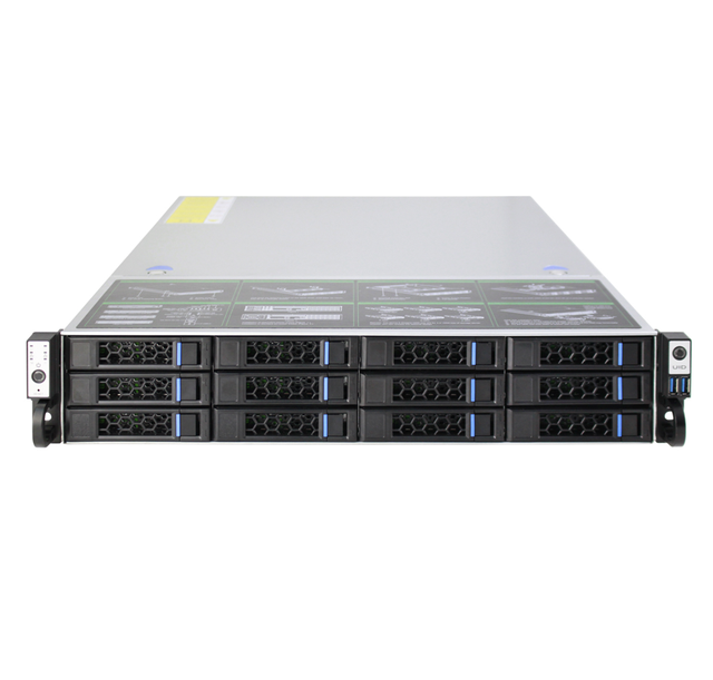 2U Rackmount 12 Bay Storage Server Chassis Vertical PCIe Cards in Stock CN