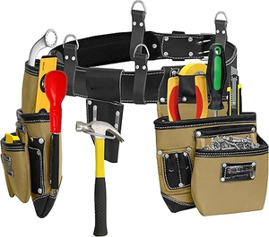 Black Professional <b>Belt</b> Framer's Combo Tool <b>Pouch</b> Carpenter and Electrician 11 Pocket Tool Bag Tool Kit Organizer Holder - Product Image 1