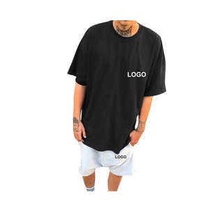 Ensemble de vêtements de sport décontractés pour hommes, t-shirt et short d'été, respirant, deux pièces, manches courtes, polyester/coton tricoté - Product Image 3