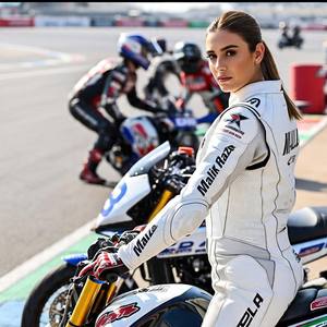 Combinaison de moto en cuir unisexe | Conception perforée respirante | Durable, confortable et sur mesure pour les femmes par Malik Raza - Product Image 2