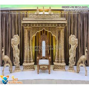 การออกแบบที่พิเศษงานแต่งงานของชาวฮินดูเวที Manavarai การตั้งค่าเวทีแต่งงานของอินเดียตอนใต้ เวทีไม้ที่ทันสมัยสําหรับงานแต่งงานแบบดั้งเดิม - Product Image 1