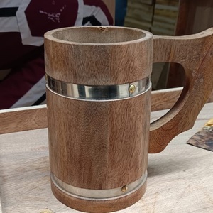 Mug en bois artisanal classique personnalisé pour la maison, le bureau, l'hôtel, mug à bière en bois, mug à thé, avec la meilleure qualité, grossiste d'Inde - Product Image 1