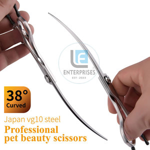Factory Direct Sale Curved Pet Grooming <b>Scissors</b> Stainless Steel High Quality Anti-Slip Grip Simple Design Eco-Friendly - Product Image 3