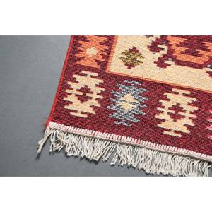 พรมตุรกีขนาด 1.9x3.8 ฟุต พรมวินเทจขนาดเล็ก พรมขนสัตว์ลายจุดสีแดงเบจ - Product Image 3