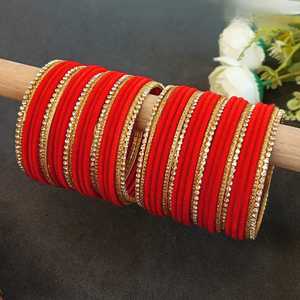 Conjunto de brazalete indio Rhinestone CZ Cristal Boda Nupcial Terciopelo Brazalete Pulseras Joyería para Mujeres Niñas (Juego de 44) - Product Image 2