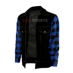 2025 OEM hommes noir Denim Biker Style veste avec manches en coton chauffé hiver mode pour moto équitation prix de gros - Product Image 4