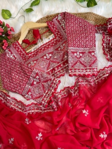 Sari de lino de estilo tradicional de diseñador, ropa de fiesta lista para usar para mujeres y niñas, tela importada con lentejuelas, trabajo para adultos - Product Image 3