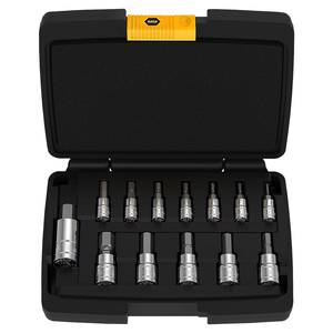 Jeu de douilles hexagonales professionnel de 13 pièces en CR-V 1/4\", 3/8\", 1/2\", pour réparation automobile OEM, fabriqué à Taïwan - Product Image 1