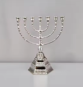Handmade Menorah Candle Stand Hanukkah Menorah Candle Holder Metal Gold Attractive Design High Demanding Lighting Decoration - Product Image 2