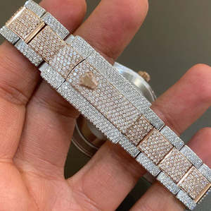 Exclusivo reloj de diamantes Moissanite para hombres Iced Out Hip Hop Bust Down de lujo de acero inoxidable personalizado joyería de cara grande al por mayor - Product Image 2