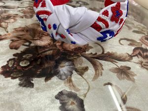 Elegantes diademas de terciopelo anudadas para mujer Trendy USA Independence Day Style Indian Handwork - Product Image 2