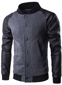 Blousons en cuir coupe-vent personnalisés style streetwear hip-hop avec patchs en chenille, broderie 3D sur le devant, coupe oversize pour homme, style baseball et universitaire - Product Image 3