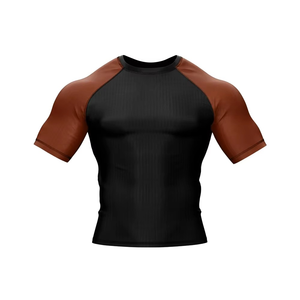 Custom T-shirt Wholesale Bjj Rash Guard Men Mma Rash Guard Short Sleeve Regular-fit Compression Jiu Jitsu Rash Guard - Product Image 4