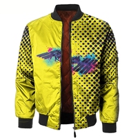 Blouson Bomber Décontracté Homme Extérieur Automne/Hiver Zippé Coupe-Vent Écologique Respirant Résistant à l'Eau Rembourré MA-1 Satin