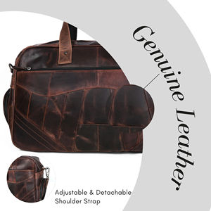Bolsa de Viaje de Cuero Genuino para Hombre, Diseño Casual de Lujo, Nueva, para Fin de Semana, de Gran Capacidad, Duradera y Ligera - Product Image 6