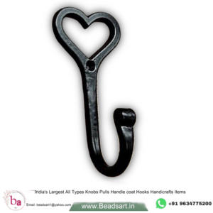 Rustique en forme de coeur noir mur manteau et chapeau crochets porte-clés cintre très pas cher prix de gros disponible - Product Image 1