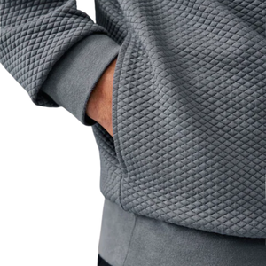 NEW Textured <b>Grey</b> Pullover Hoodie Unisex Premium Fabric Hooded <b>Sweatshirt</b> Casual Winter Streetwear Wholesale Manufacturer - Product Image 6