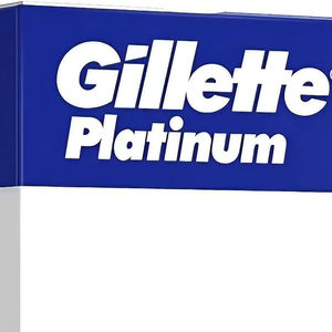 Cuchillas de afeitar de doble filo Gillette Platinum, paquete de 50, cuchillas de repuesto de acero inoxidable para hombres, venta al por mayor para barberías - Product Image 1
