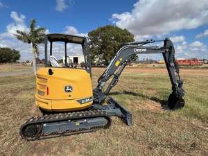 Excavatrice compacte John Deere E36ZS 2020 d'occasion, chargeuse sur chenilles, 80 tonnes, boîte de vitesses Doosan, roulement de pompe, engrenage en excellent état - Product Image 6