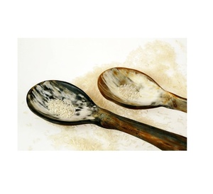 Cuchara de ensalada de cuerno de búfalo para tamaño personalizado precio barato color de cuerno natural con embalaje personalizado - Product Image 2