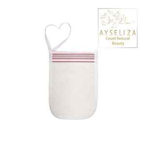 Manoplas de baño de Fibra orgánica de marca personalizada, guantes de ducha cómodos de textura suave para exfoliación corporal, marca personalizada reutilizable - Product Image 3