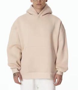 Sweat à capuche surdimensionné basique beige pour hommes 100% coton Streetwear Sweat à capuche de produit OEM de qualité supérieure - Product Image 1