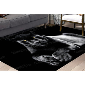 Alfombra Impresa: Alfombra de Pasillo, Alfombras Decorativas con Diseño de Jaguar, Alfombras con Diseño de Gato Negro, Alfombra Goblen - Product Image 2