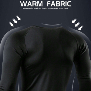 Camiseta ligera de manga larga para gimnasio para hombre, camiseta de compresión de secado rápido con logotipo personalizado impreso, transpirable, a prueba de viento, de talla grande atlética - Product Image 5