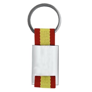 Llavero Rectangular de Acero Personalizable con Bandera Española para Llaves, Logotipo Metálico Personalizado - Product Image 1