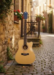 Guitarra Acústica Cutaway Solobeat A77 HK de 6 Cuerdas, Acero, Madera de Caoba, Acabado Barnizado - Product Image 5