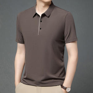 OEM Logo personnalisé Broderie Design imprimé Chemise d'été de couleur unie pour hommes Polos à manches courtes confortables et à la mode - Product Image 3