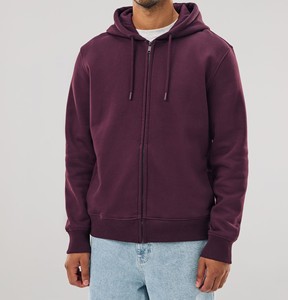 Sudadera básica de manga larga con cremallera para comodidad diaria Sudadera con capucha con cremallera unisex Tela de algodón de primera calidad - Product Image 1