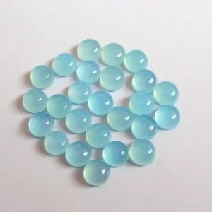 Calcedonia de agua natural de 8mm con parte posterior plana redonda, venta al por mayor, cabujones calibrados sueltos, piedras preciosas del fabricante, Compra ahora en línea - Product Image 1