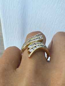 2026 Top Selling Long Channel Setting Graduated Natural Diamond Band Ring 14k Yellow Gold Luxury <b>Wedding</b> Engagement Party Ring - Product Image 5