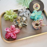Klip cakar rambut bunga untuk wanita gadis Plumeria Hibiscus klip rambut bunga Hawaii hadiah aksesori rambut pantai musim panas