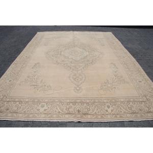 พรมตุรกีวินเทจ ขนาด 9.5x12.4 ฟุต (289x379 ซม.) สีเบจลายจุด - Product Image 1