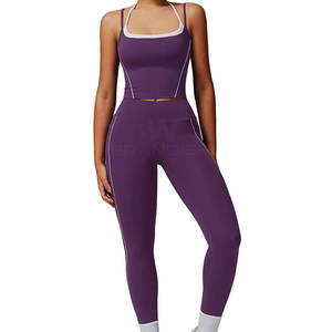 Vente flash Nouveau design Ensemble de yoga respirant pour femmes Prix bas Service OEM Séchage rapide Ensemble de yoga léger pour femmes - Product Image 1