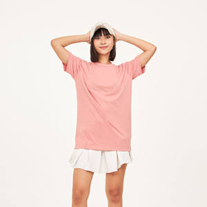 Camisetas Unisex informales ajustadas de secado rápido antiarrugas de Color melocotón para mujer, tela básica transpirable de brezo, uso diario, nuevo - Product Image 5