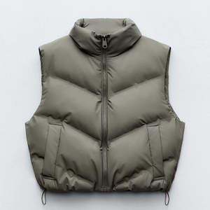 Nouveaux hommes vestes 2025 Vintage sans manches vêtements d'extérieur col montant court gilet fermeture éclair presse colle gilet mode décontracté - Product Image 2