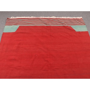 พรมตุรกีวินเทจ ขนาด 5.1x9.9 ฟุต (156x302 ซม.) พรมคิลิมสีแดงเขียวลายแบบนามธรรม - Product Image 4