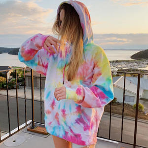 Vente en gros de sweats à capuche pour femmes de haute qualité, personnalisés, à manches longues, grande taille, motif tie-dye, pull respirant, sweat à capuche pour femmes - Product Image 4