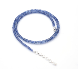 Collier en perles de kyanite bleue fait main par un designer avec fermoir en argent sterling 925, pierre précieuse naturelle, bijoux à porter au quotidien - Product Image 4