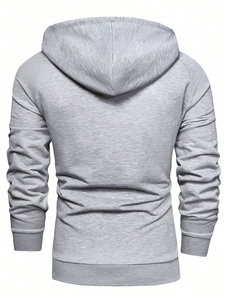 Personnalisé poids lourd peigné anneau filé coton biologique sweats à capuche homme 100% coton Pima lourd quart fermeture éclair sweats à capuche - Product Image 2